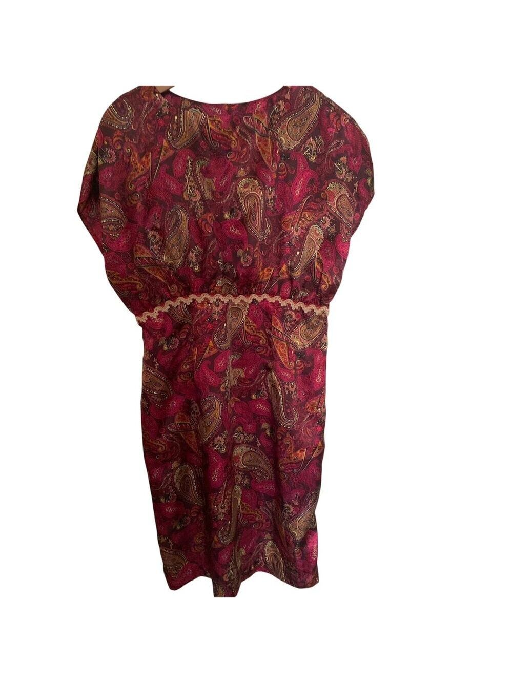 Custom Handmade Pink Paisley Floral Ruffled Dress Set of 2 NWOT - Picture 3 of 12